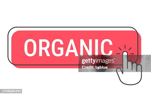 Organic - Click button with hand cursor on white background Organic - Click button with hand cursor on white background