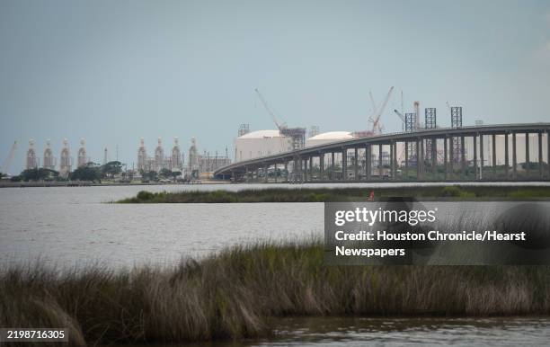 The Golden Pass LNG Terminal, photographed Wednesday, June 7 in Sabine Pass. The photo was taken from the Louisiana side of the Sabine River.