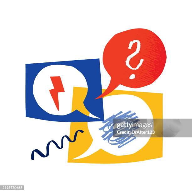 autism difficulties in nonverbal communication - neurodiversity stock illustrations