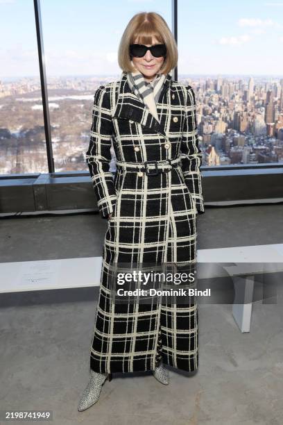 Anna Wintour attends the Carolina Herrera show during the February 2025 New York Fashion Week on February 10, 2025 in New York City.