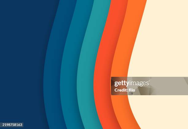 retro curve wave abstract background - teal background stock illustrations