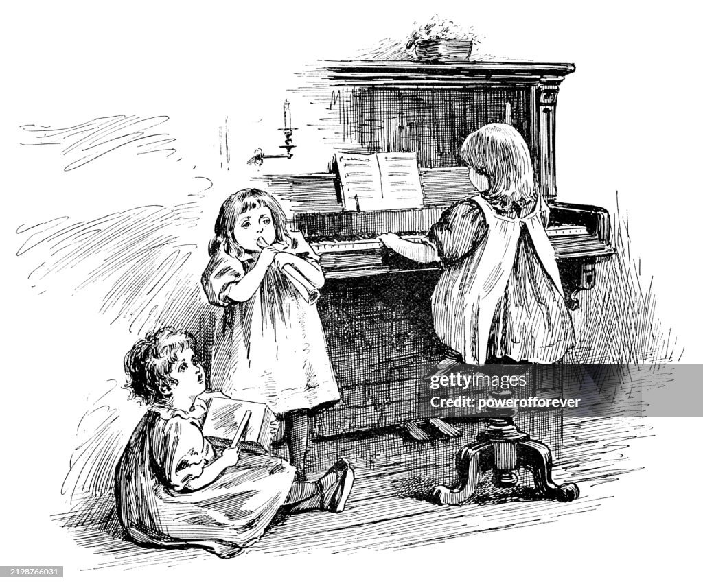 Little Girl Musical Band - 19th Century