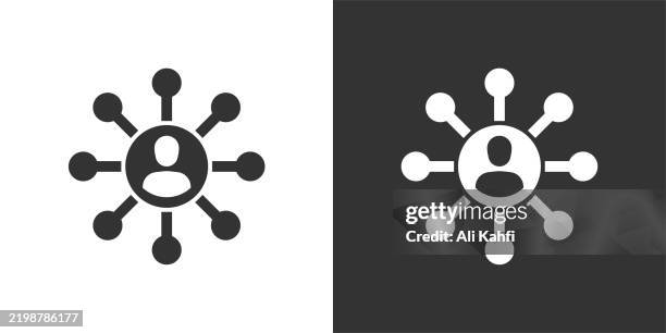 personal networking glyph solid icon. black and white icon series. perfect pixel isolated on white and black background - knowledge transfer stock illustrations