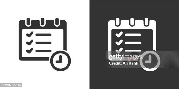 ilustraciones, imágenes clip art, dibujos animados e iconos de stock de icono de sólido de glifo de programación. serie de iconos en blanco y negro. píxel perfecto aislado sobre fondo blanco y negro - fecha tope