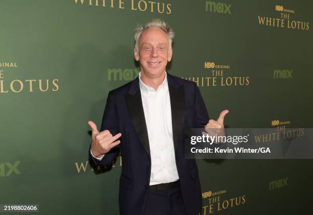 Mike White attends the Los Angeles Premiere of HBO Original Series "The White Lotus" Season 3 at Paramount Theatre on February 10, 2025 in Los...