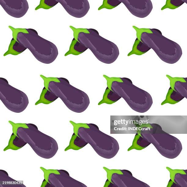 brinjal seamless pattern - eggplant emoji stock illustrations