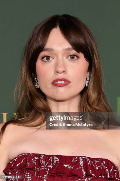 Aimee Lou Wood attends the Los Angeles Premiere of HBO Original Series "The White Lotus" Season 3 at Paramount Theatre on February 10, 2025 in Los...