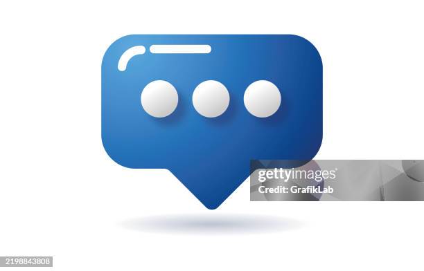 speech bubble icon with three dots message symbol - 3 pointer stock illustrations