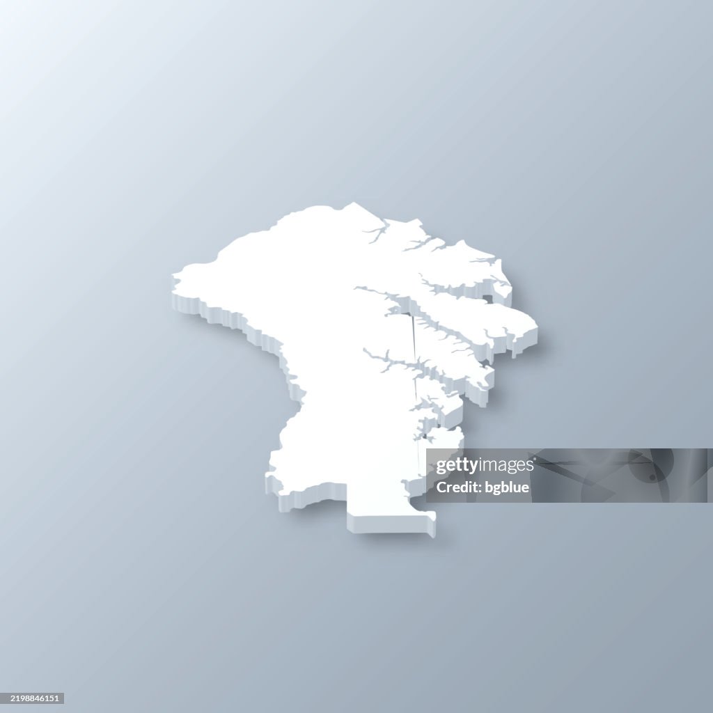 Anne Arundel County, Maryland. 3D Map on gray background