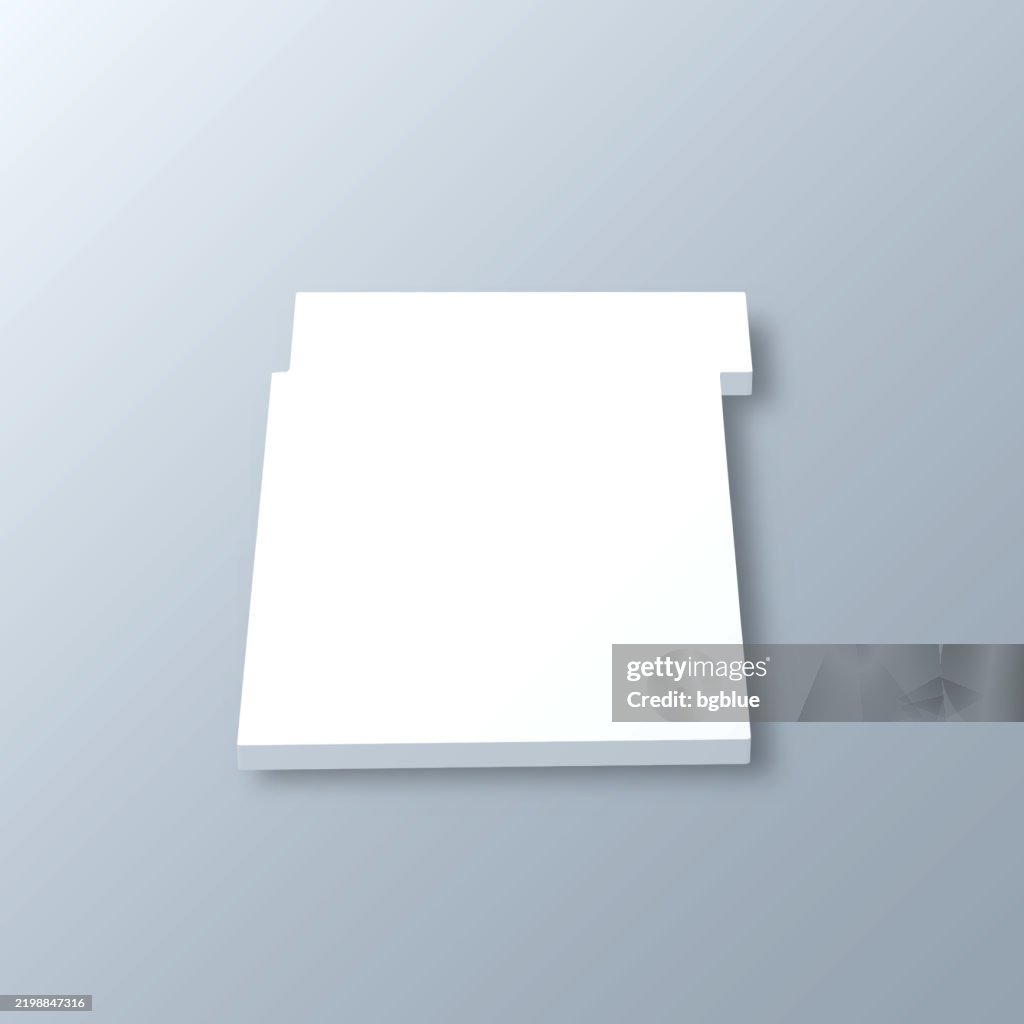 Kane County, Illinois. 3D Map on gray background