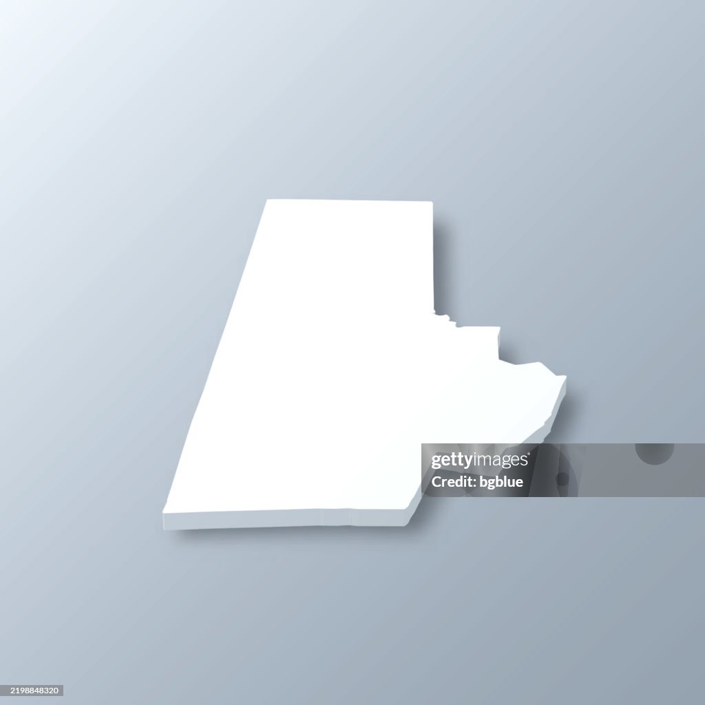 Durham County, North Carolina. 3D Map on gray background