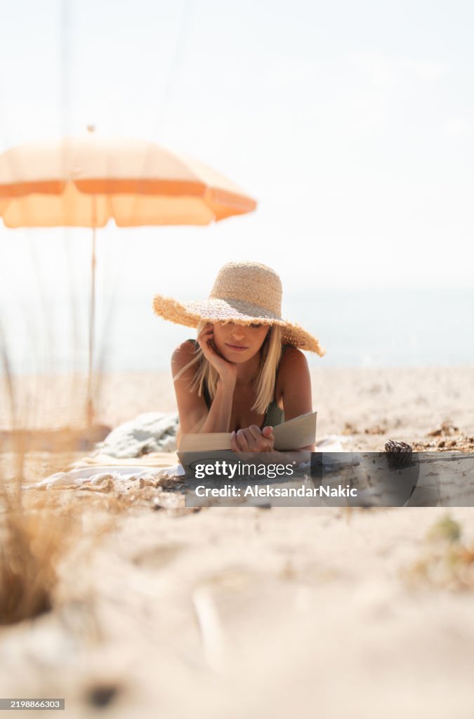 Reading at the beach