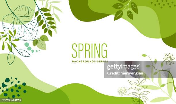 Abstract Simply Background With Natural Line Arts Spring Theme High-Res ...