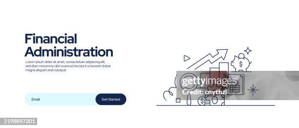 Vector Set Of Illustration Financial Administration Concept Line Art ...