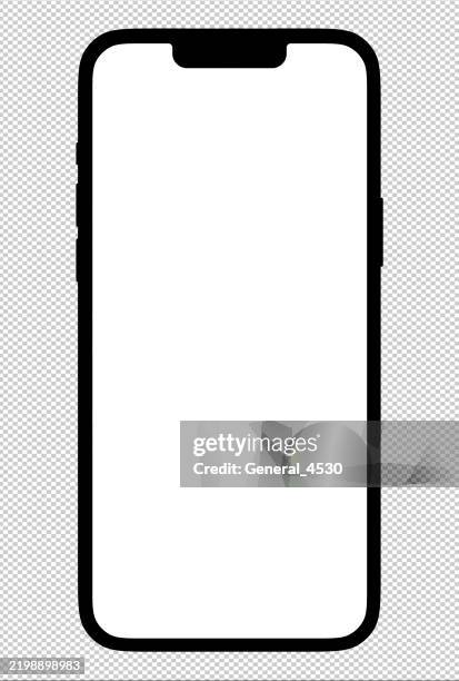 mobile phones mockup blank screen isolated. - smartphone stockfoto's en -beelden