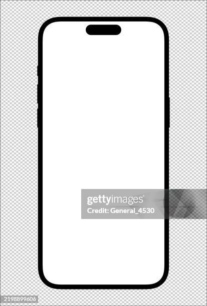 new mobile phones mockup blank screen isolated. - movilidad fotografías e imágenes de stock