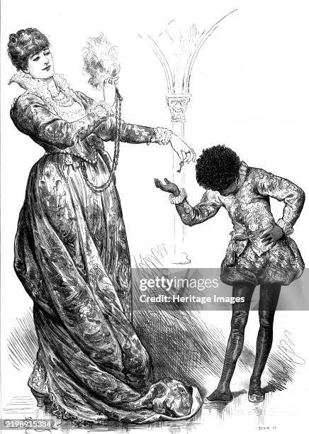 Miss Ellen Terry as Portia, in "The Merchant of Venice" at the Lyceum Theatre, 1880. London stage production. 'The character of Portia is susceptible...