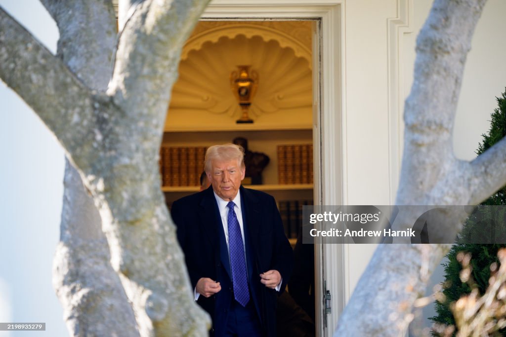 President Trump Departs The White House En Route To Mar-A-Lago