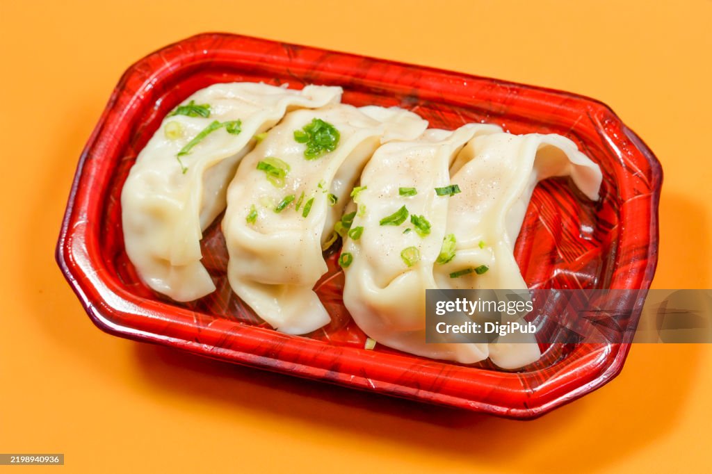 Japanese-Style Boiled Gyoza (Sui Gyoza) in Takeout Container
