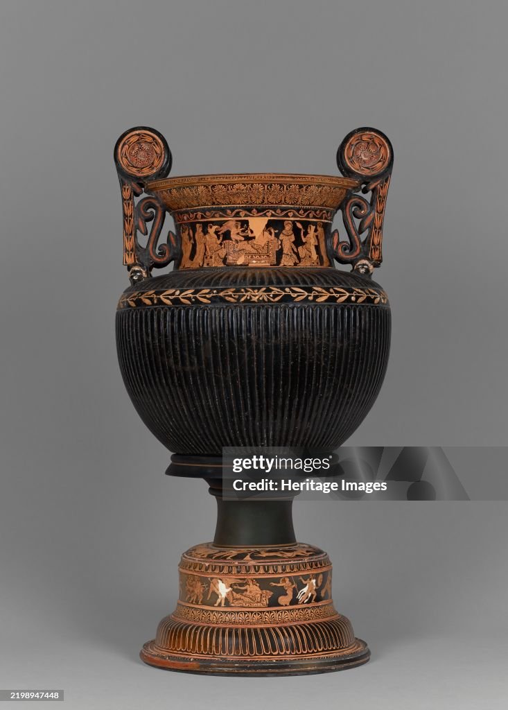 Attic Red-Figure Dinoid Volute Krater And Stand