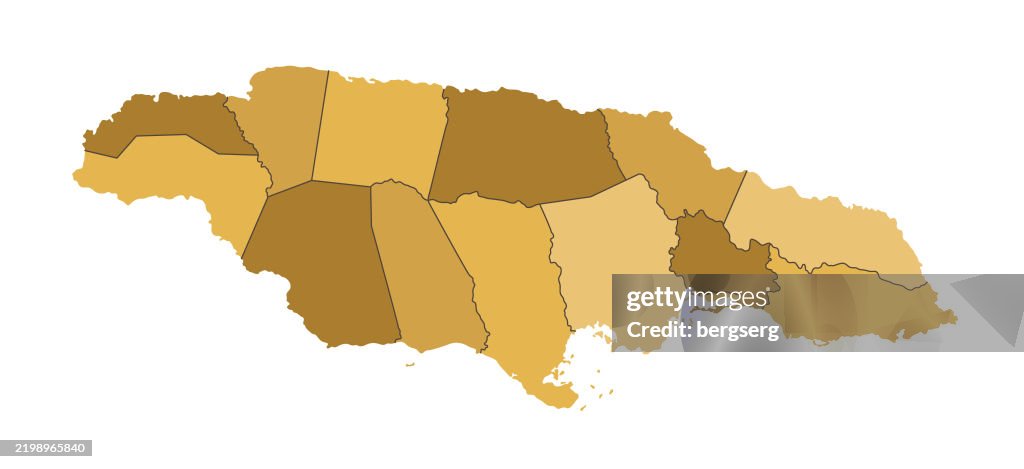 Jamaica High detaillierte Karte mit Regionen