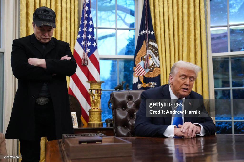 Elon Musk Joins President Trump For Signing Executive Orders In The Oval Office