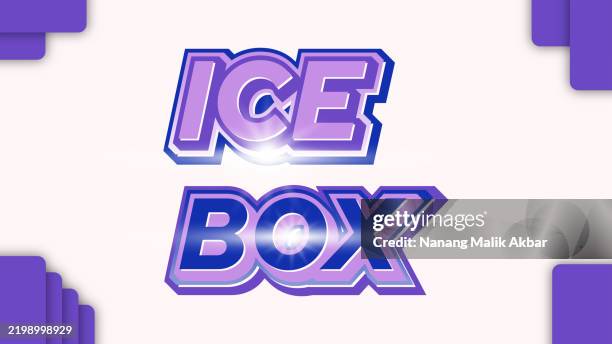 ice box text effect. alphabet 3d design and colorful editable text effect set. text can be changed in "graphic styles" panel. effect saved in "graphic styles". - package mockup stock illustrations
