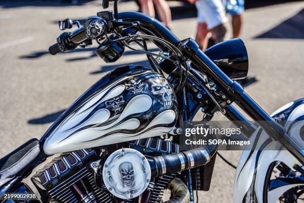 Custom artwork is seen on a Harley Davidson low rider bike during the Tuff Streeters Festival at the Calder Park Raceway. The Tuff Streeters...