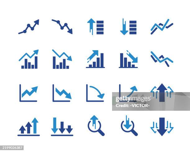 ilustraciones, imágenes clip art, dibujos animados e iconos de stock de aumentar y disminuir iconos - serie gráfica clásica - reducción