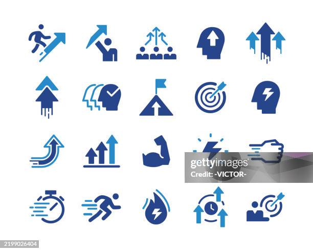 ilustrações, clipart, desenhos animados e ícones de ícones de persistência - série gráfica clássica - coach logo