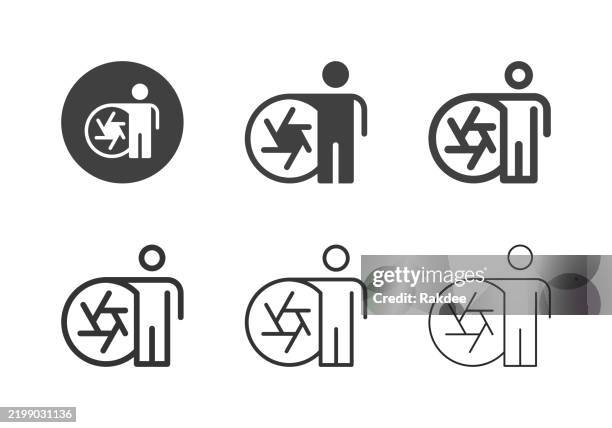 photographer icons - multi series - photo editor stock illustrations