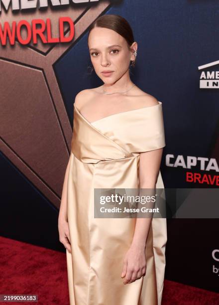 Shira Haas attends the Captain America: Brave New World World Premiere at TCL Chinese Theater in Hollywood, California on February 11, 2025.