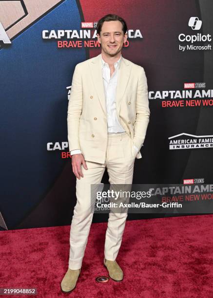 Lewis Pullman attends the World Premiere of Marvel Studios' "Captain America: Brave New World" at TCL Chinese Theatre on February 11, 2025 in...