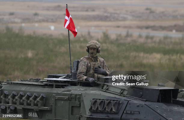 Danish armed forces Leopard 2 main battle tank participates in the U.S. Army Europe and Africa International Tank Challenge on February 11, 2025 at...