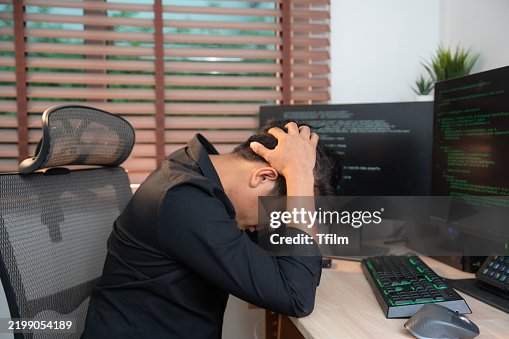 Frustrated programmer struggling with coding errors Frustrated programmer struggling with coding errors
