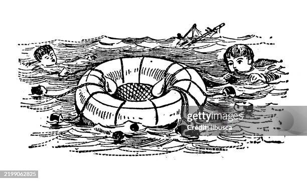 life buoy - life jacket stock illustrations