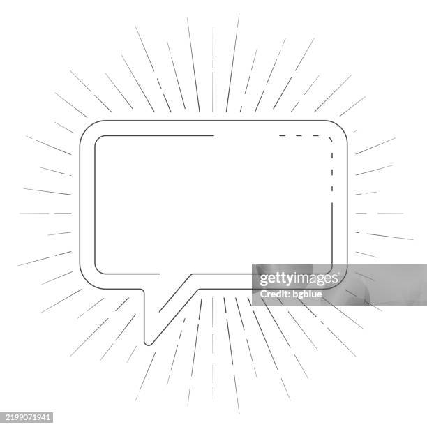 speech bubble. line icon with sunbursts on white background - question icon editable stock illustrations