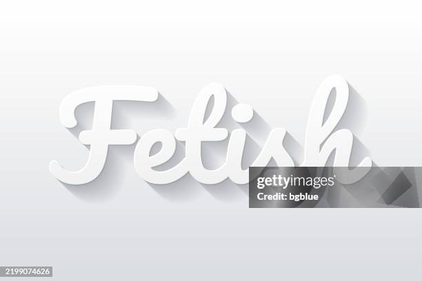 fetish - flat design with paper cut effect on blank background - fetish mask stock illustrations