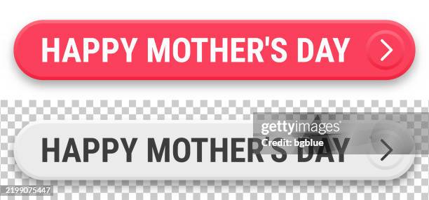 happy mother's day - 3d click web buttons on blank background - parent computer stock illustrations