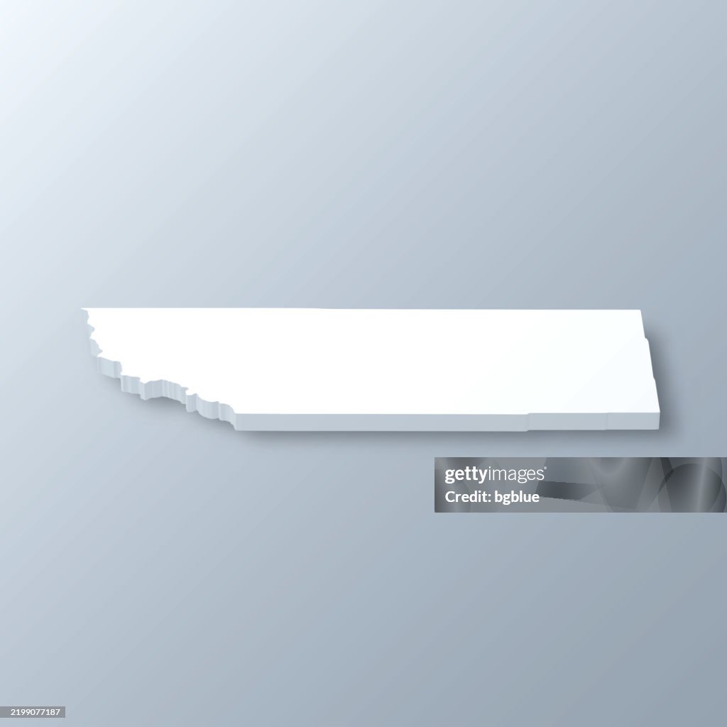 Sheridan County, Wyoming. 3D Map on gray background