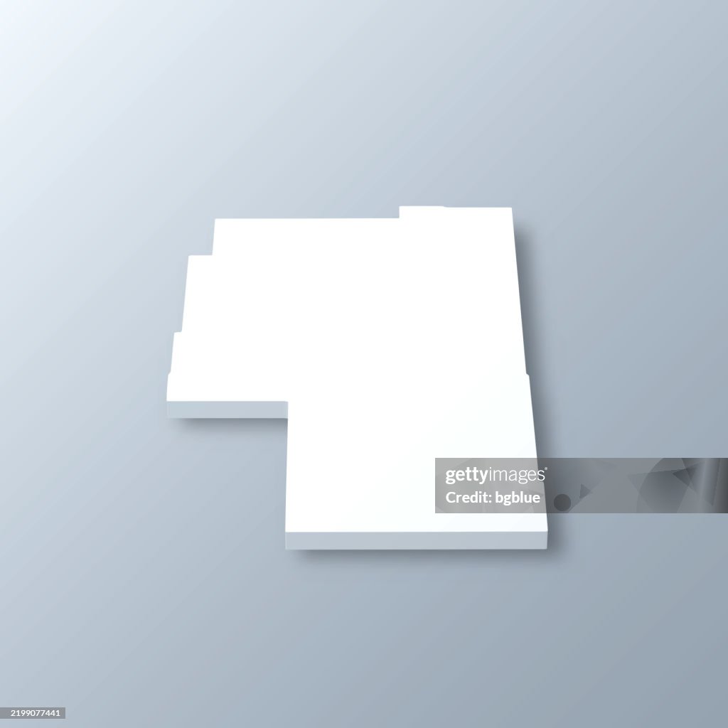 Harney County, Oregon. 3D Map on gray background