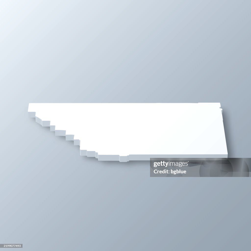 Kern County, California. 3D Map on gray background