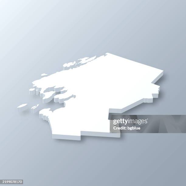 jefferson county, new york. 3d map on gray background - watertown new york stock illustrations