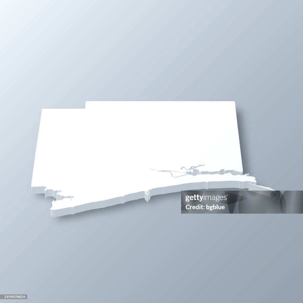 Harrison County, Mississippi. 3D Map on gray background