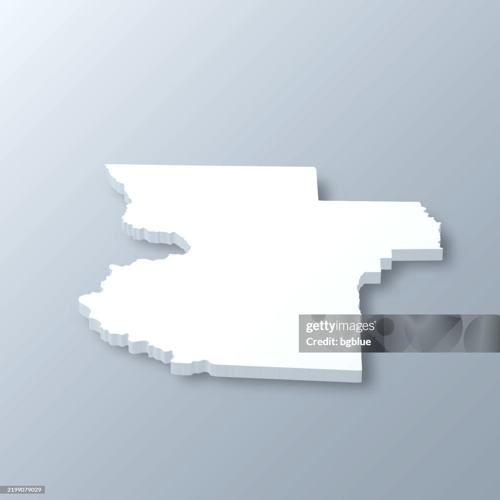 Lowndes County, Georgia. 3D Map on gray background