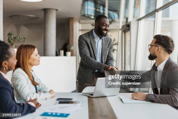 Discussion Pic Introduction Successful Introduction At Office Table Discussion High-Res Stock Photo ...