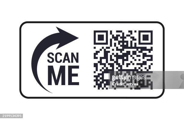 qr code scan me for smartphone icon set. scan me qr code sticker with text - scan me stock illustrations