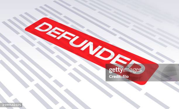 defunded document form stamp - loan rejected stock illustrations