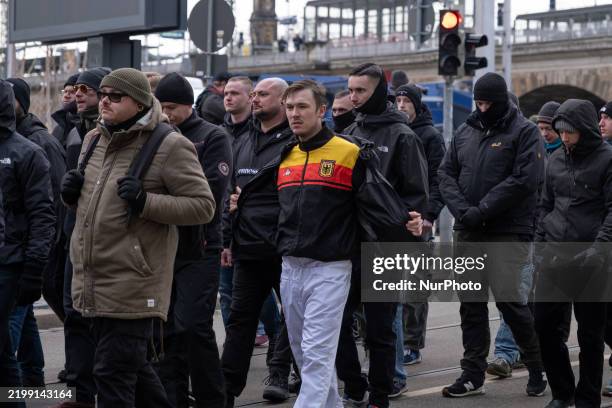 Right-wing extremists and Neo-Nazis march through the streets of Dresden, Germany, on February 15, despite blockades. These groups seek to exploit...