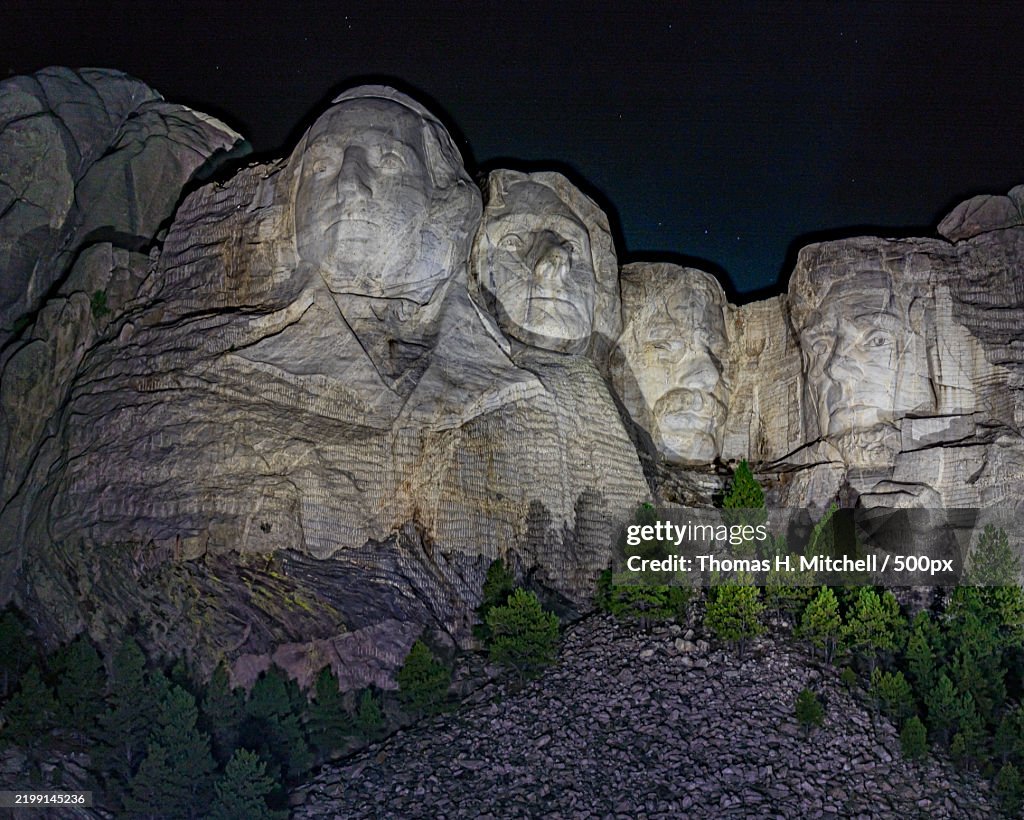 Low angle view of rock formation against sky,Presidential Trl,United States,USA
